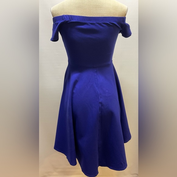 Windsor Womens Off The Shoulder Short Sleeve High Low Cocktail Skater Dress - Picture 8 of 11